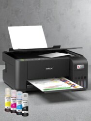 Epson EcoTank L3251 Wi-Fi + Tarayıcı + Fotokopi Renkli Çok Fonksiyonlu Tanklı Mürekkep Püskürtmeli Yazıcı + 4 Orjinal Mürekkepli - Epson Yazıcı